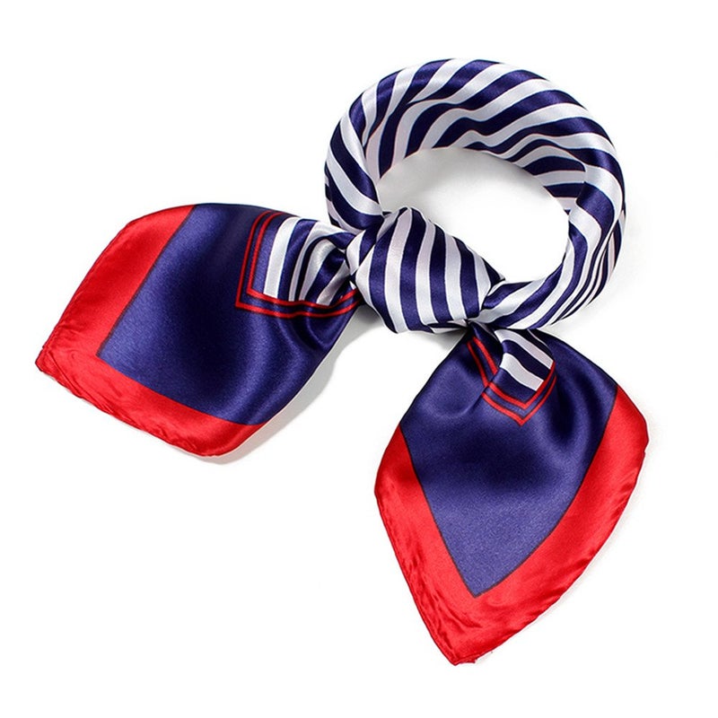 QBSM Womens 23.6 inch Satin Silk Feeling Formal Square Neck Scarf Head Hair Wraps Kerchief - Image 1